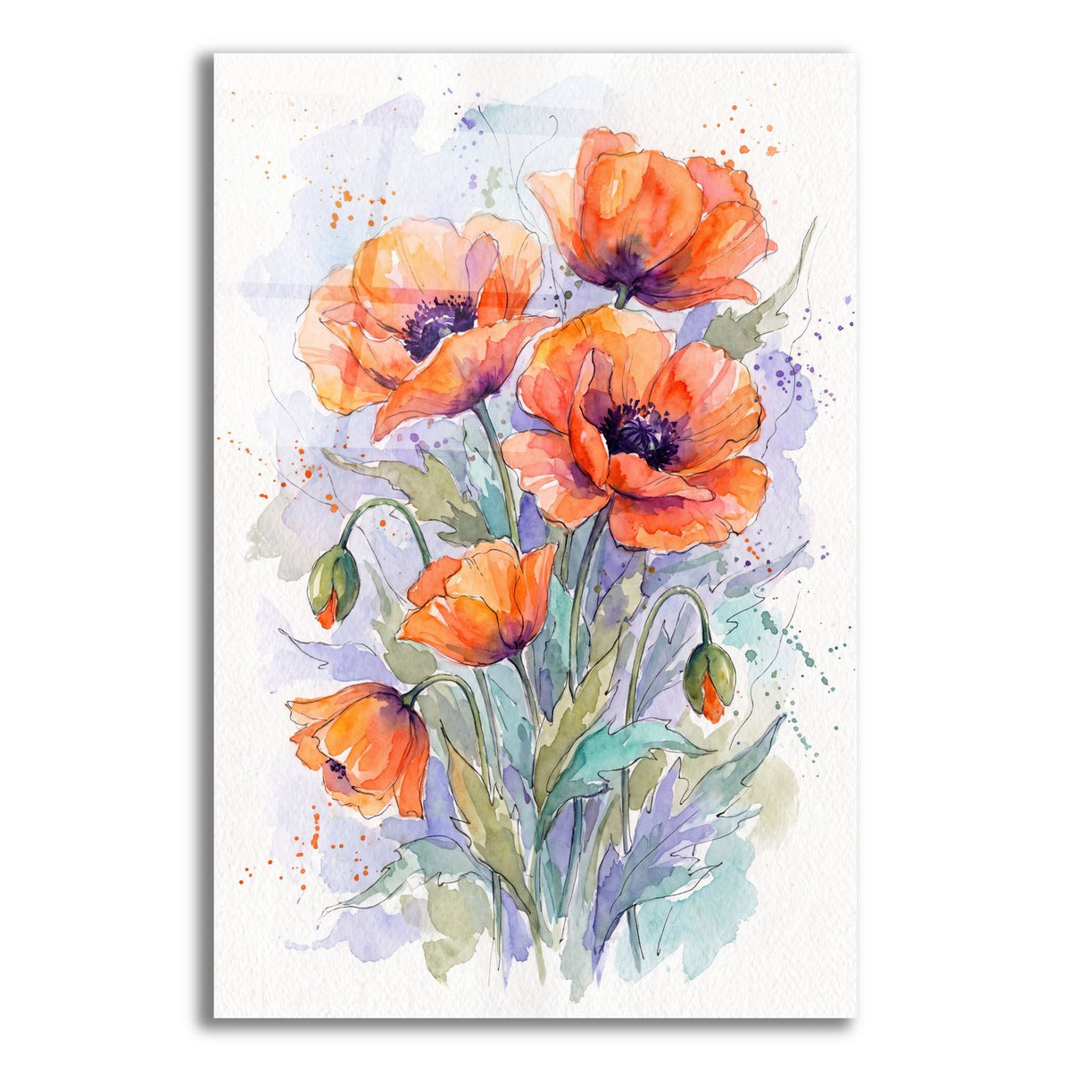 Coral Poppy Drift by Veve acrylic glass wall art