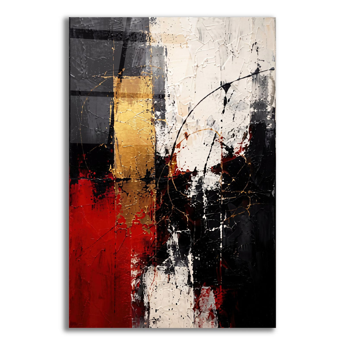 Crimson Gold Contrast by Veve acrylic glass wall art