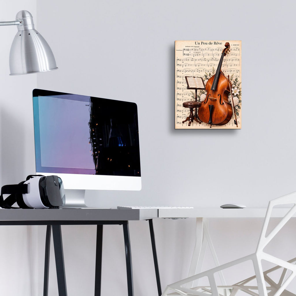 Double Bass Serenade by Veve - 12x16 acrylic wall art in a room