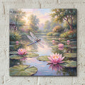 Dragonfly in Lily Pond by Veve - 12x12 acrylic wall art in a room