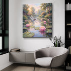 Dragonfly in Lily Pond by Veve - 36x36 acrylic wall art in a room