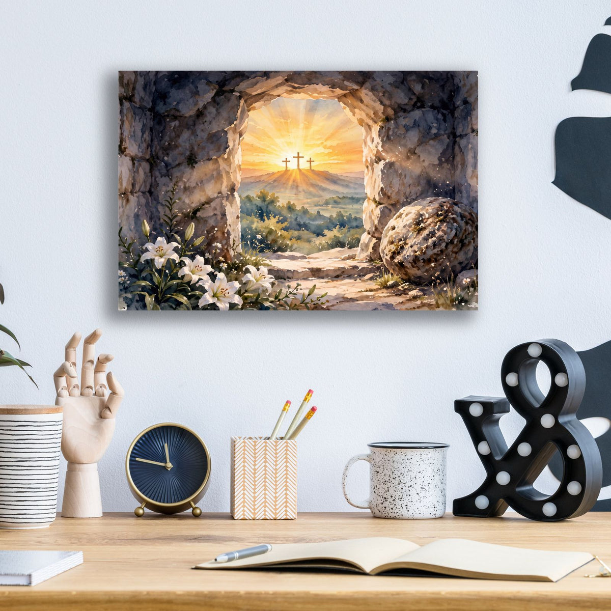 Empty Tomb Sunrise by Veve - 16x12 acrylic wall art in a room