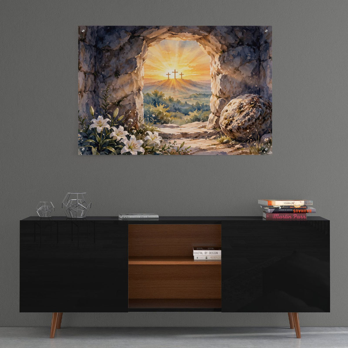 Empty Tomb Sunrise by Veve - 36x24 acrylic wall art in a room