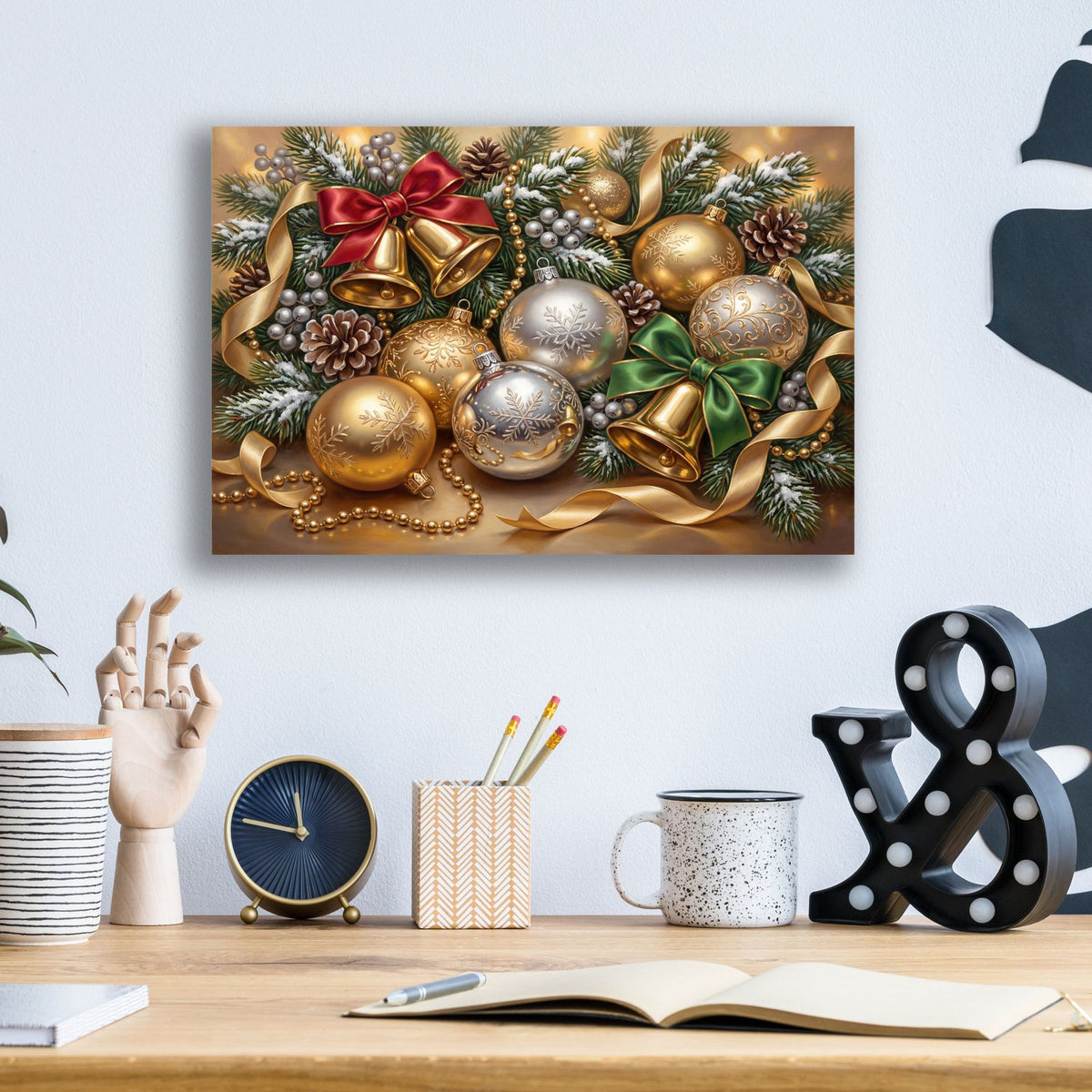 Festive Christmas II by Veve - 16x12 acrylic wall art in a room