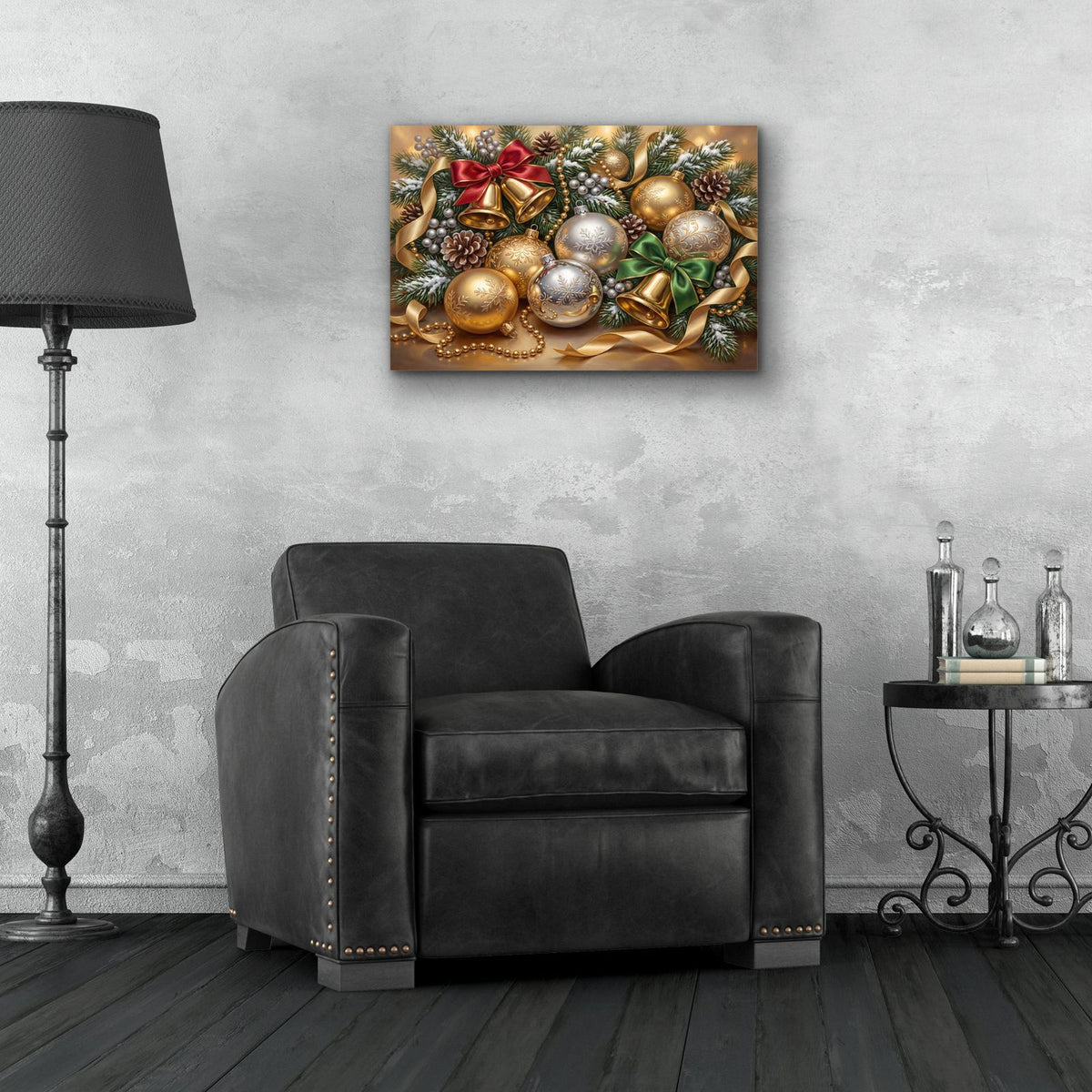 Festive Christmas II by Veve - 24x16 acrylic wall art in a room