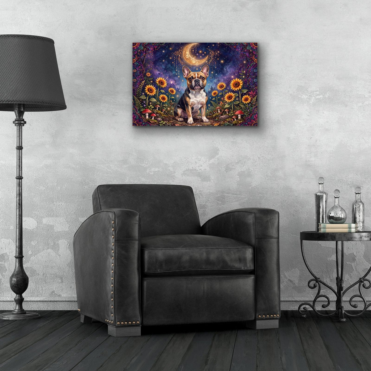 French Bulldog in Celestial Garden by Veve - 24x16 acrylic wall art in a room