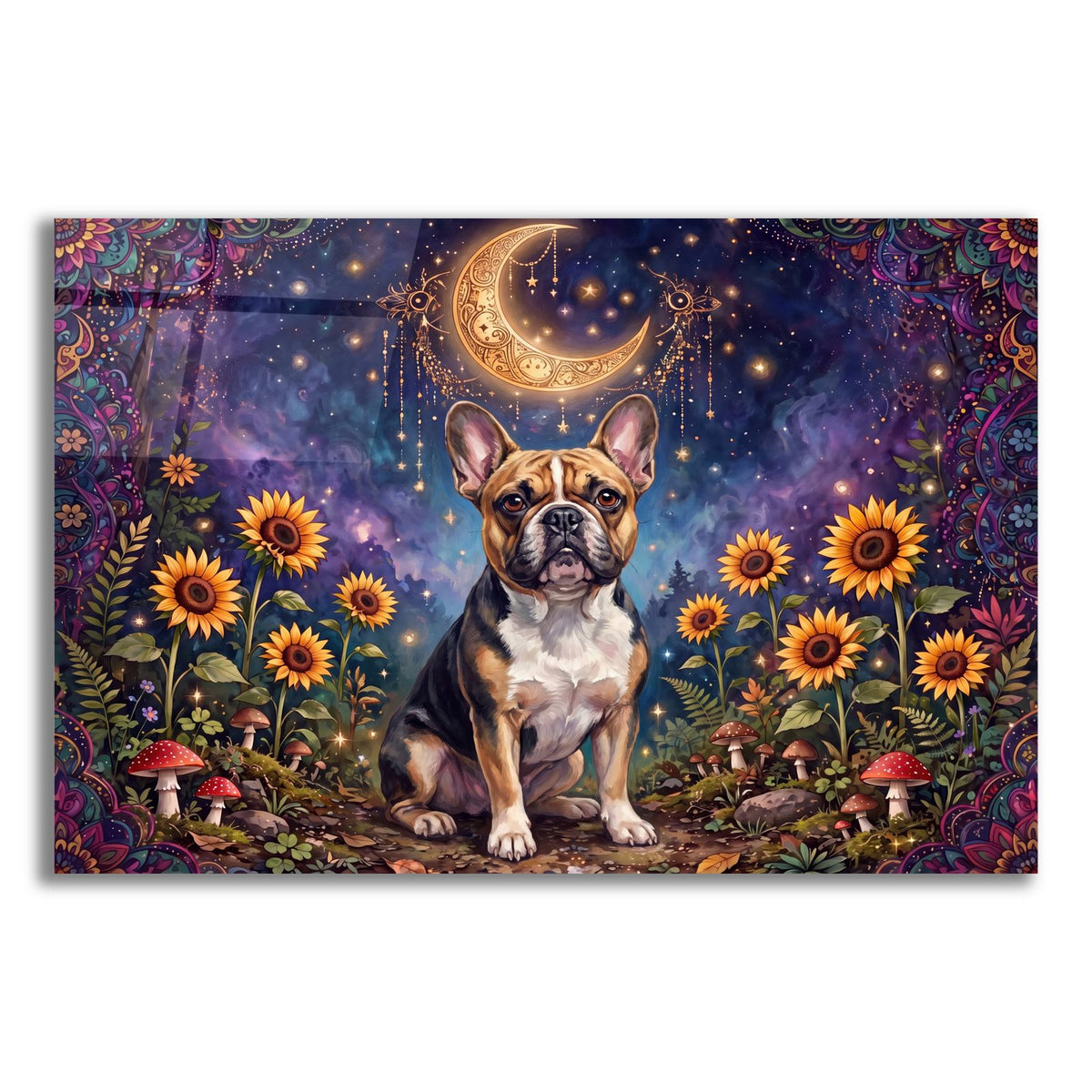 French Bulldog in Celestial Garden by Veve acrylic glass wall art