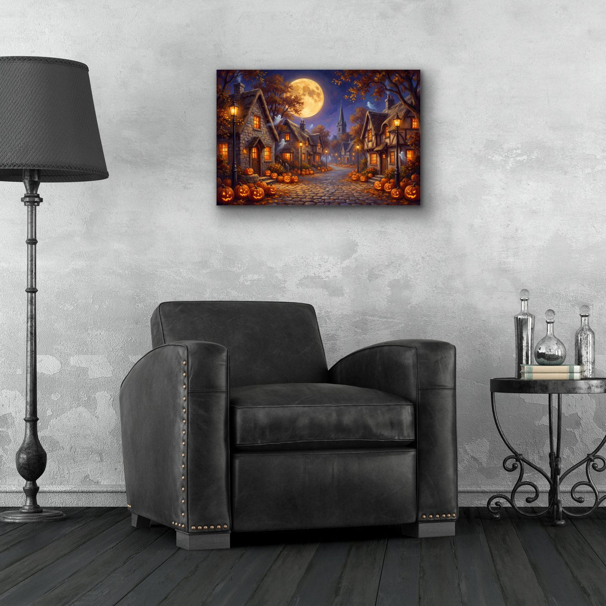 Halloween Enchanted Village by Veve - 24x16 acrylic wall art in a room