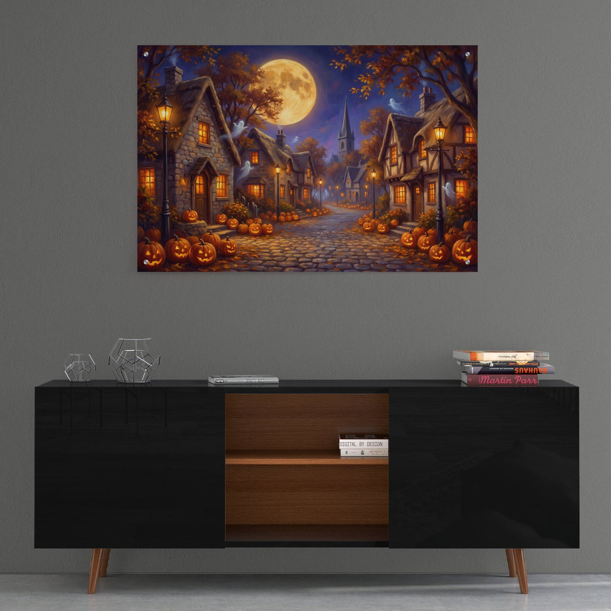 Halloween Enchanted Village by Veve - 36x24 acrylic wall art in a room
