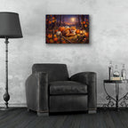 Halloween Fox Pumpkins by Veve - 24x16 acrylic wall art in a room