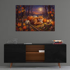 Halloween Fox Pumpkins by Veve - 36x24 acrylic wall art in a room