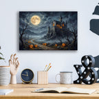 Halloween Moonlit Castle by Veve - 16x12 acrylic wall art in a room