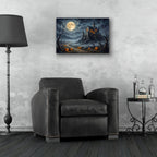Halloween Moonlit Castle by Veve - 24x16 acrylic wall art in a room