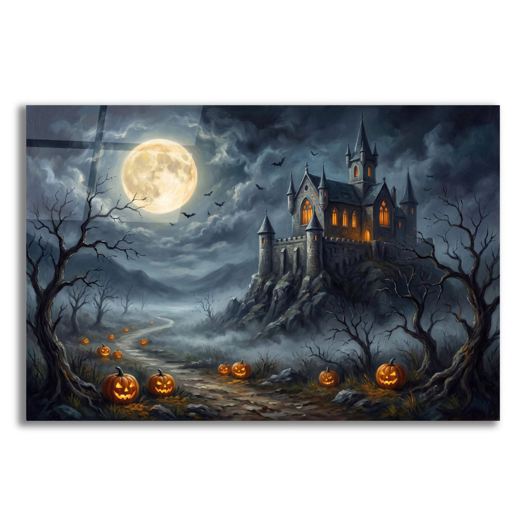 Halloween Moonlit Castle by Veve acrylic glass wall art