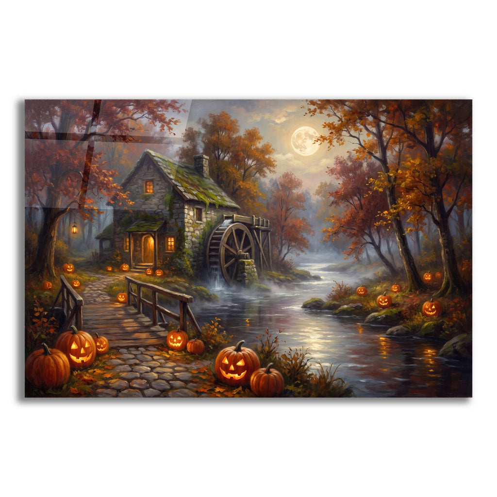 Halloween Old Mill by Veve acrylic glass wall art