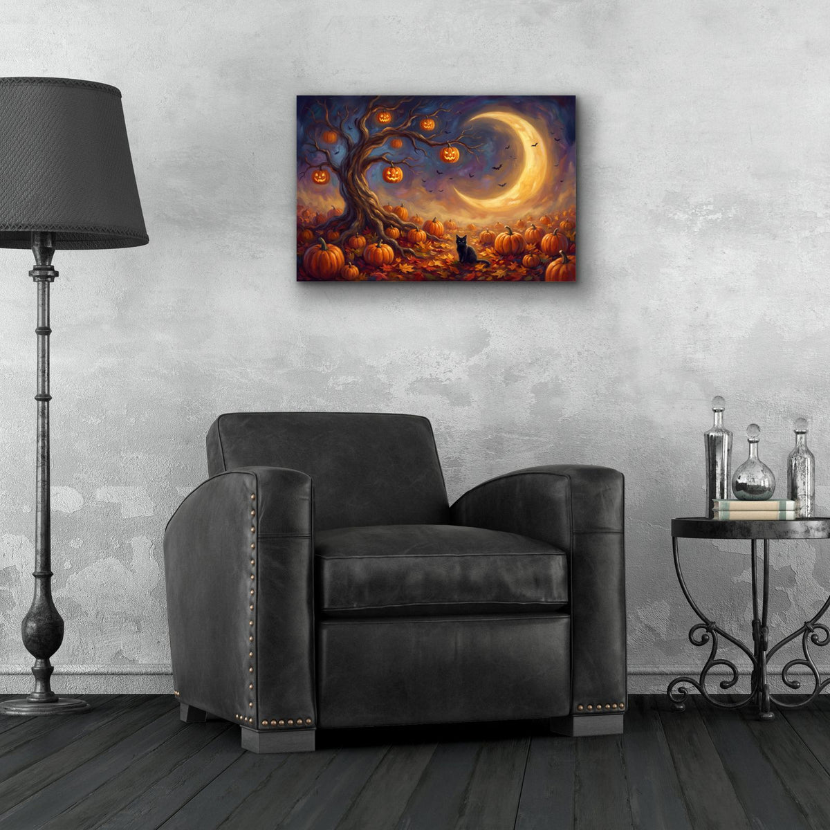 Halloween Pumpkin Tree by Veve - 24x16 acrylic wall art in a room