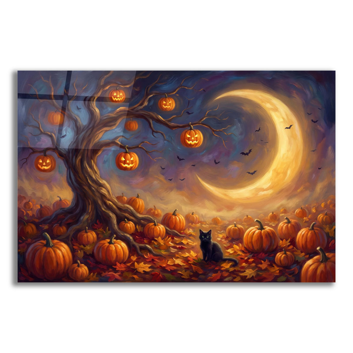 Halloween Pumpkin Tree by Veve acrylic glass wall art