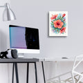 Hibiscus Coral Bloom by Veve - 12x16 acrylic wall art in a room