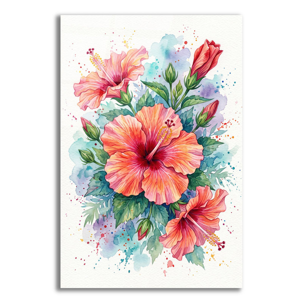 Hibiscus Coral Bloom by Veve acrylic glass wall art