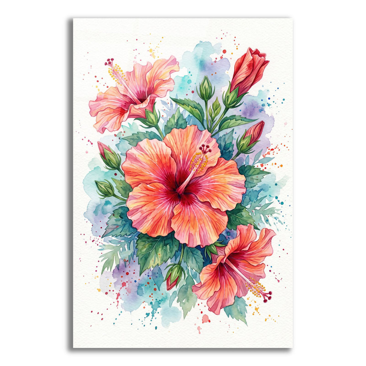 Hibiscus Coral Bloom by Veve acrylic glass wall art