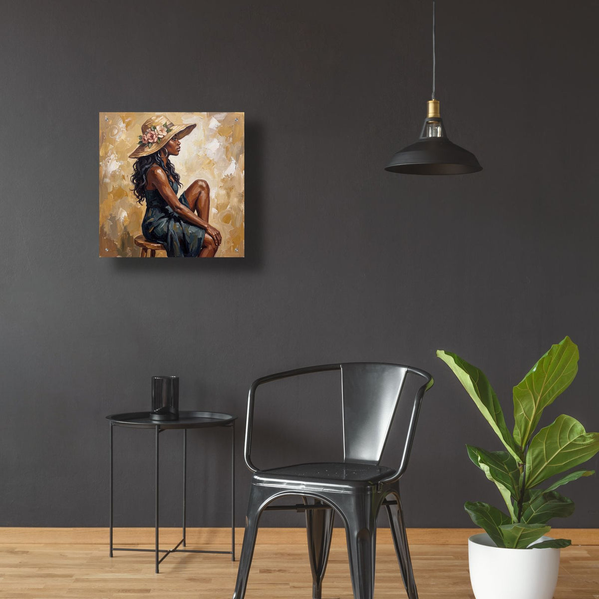 I Am Enough - Afro Soul by Veve - 24x24 acrylic wall art in a room