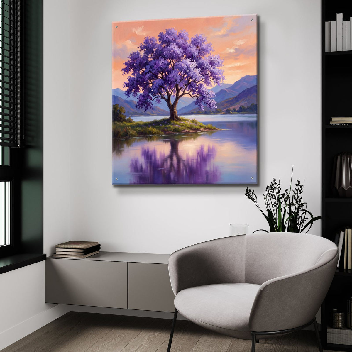 Jacaranda Dreams by Veve - 36x36 acrylic wall art in a room