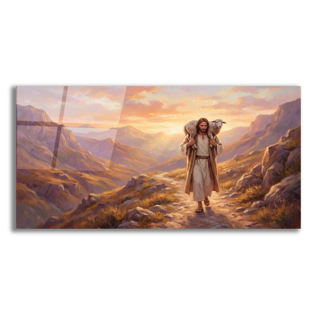 Jesus and Lost Sheep by Veve acrylic glass wall art