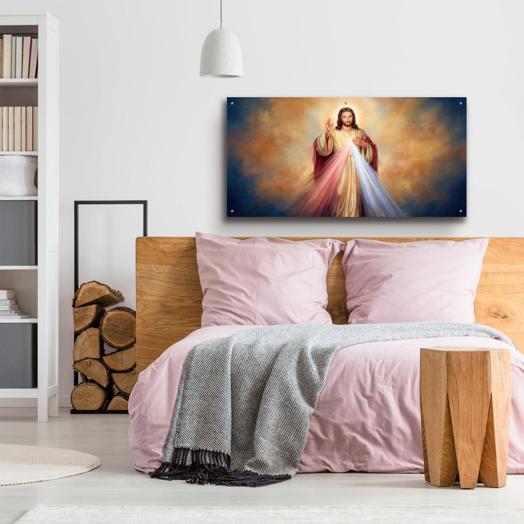 Jesus Divine Mercy by Veve - 48x24 acrylic wall art in a room
