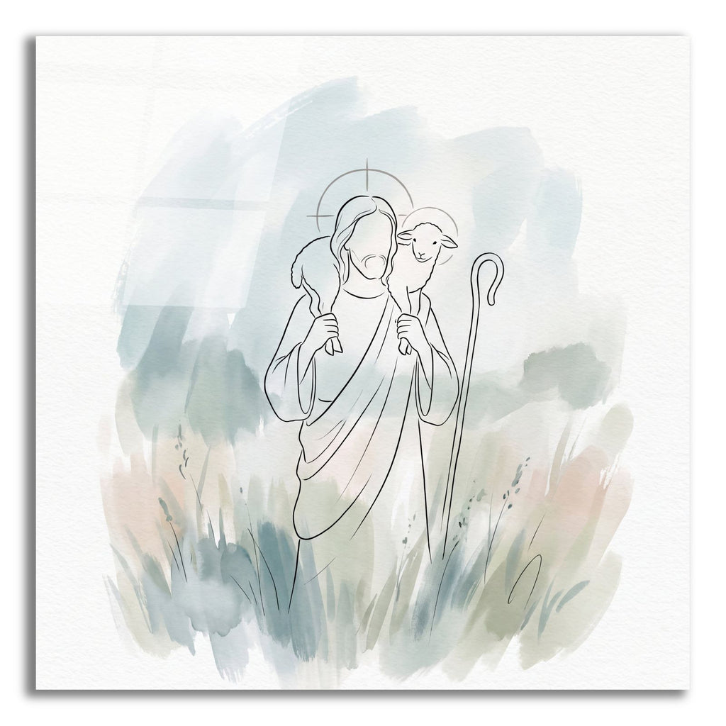 Jesus Good Shepherd Minimalist by Veve acrylic glass wall art