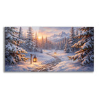 Lantern Path Through Snowy Forest by Veve acrylic glass wall art