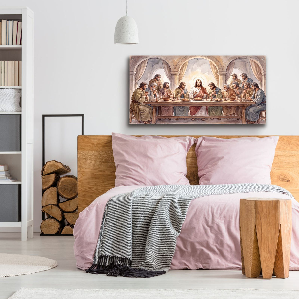 Last Supper Watercolor II by Veve - 48x24 acrylic wall art in a room