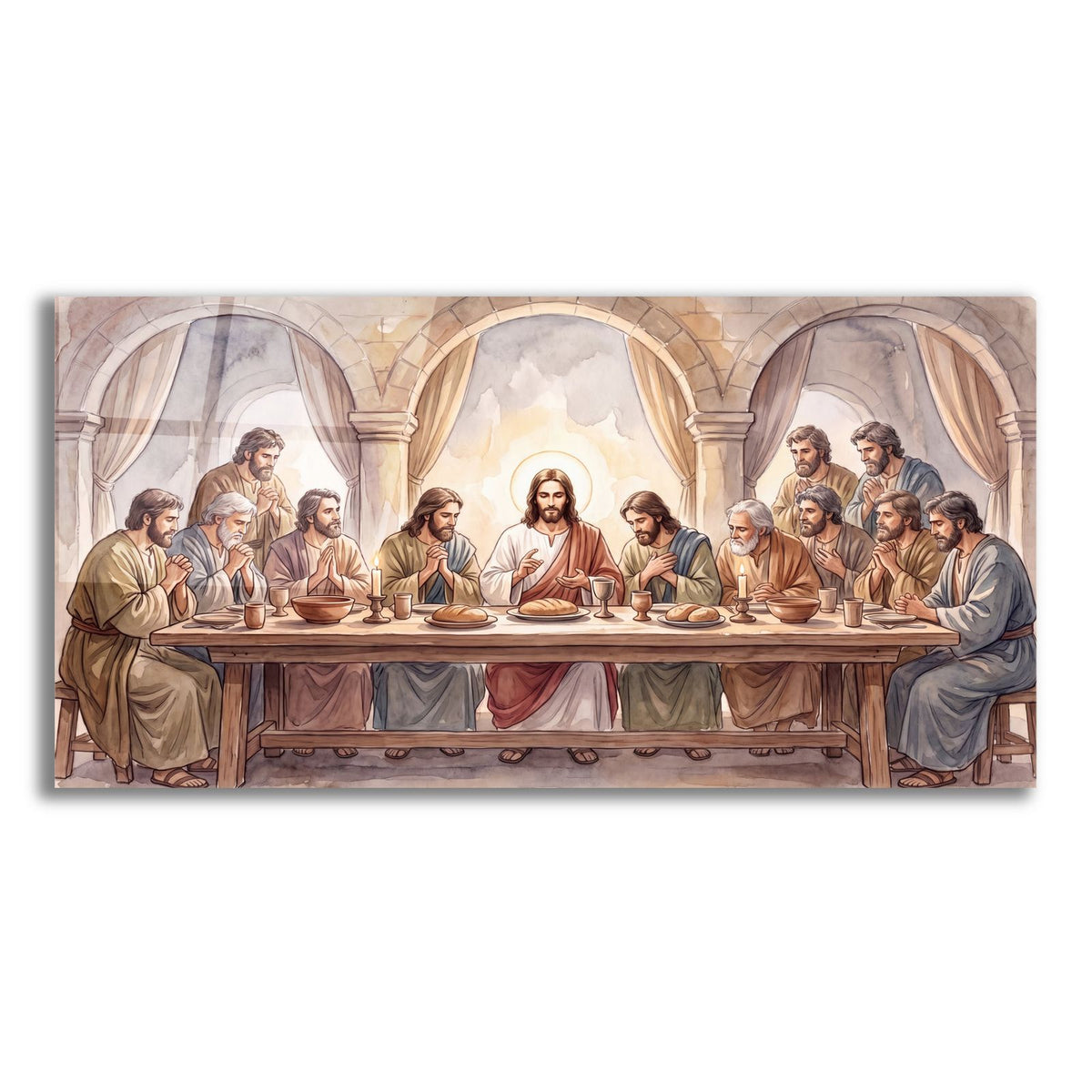 Last Supper Watercolor II by Veve acrylic glass wall art