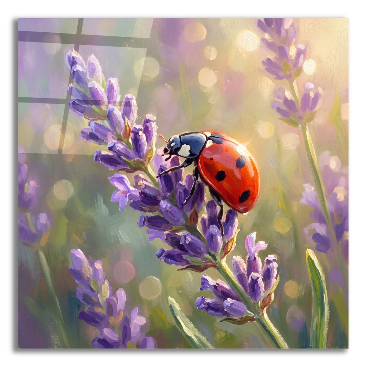 Lavender and Ladybug by Veve acrylic glass wall art