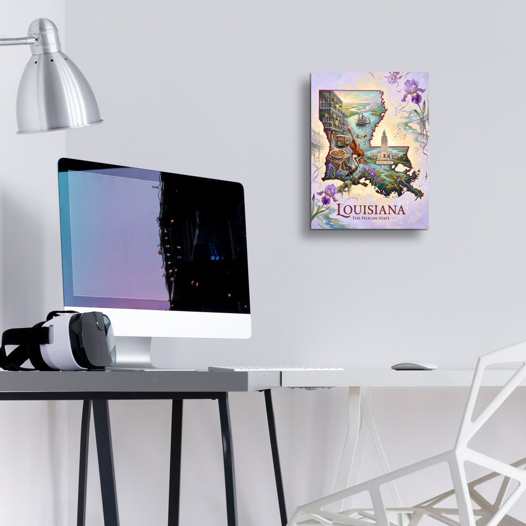 Louisiana The Pelican State II by Veve - 12x16 acrylic wall art in a room