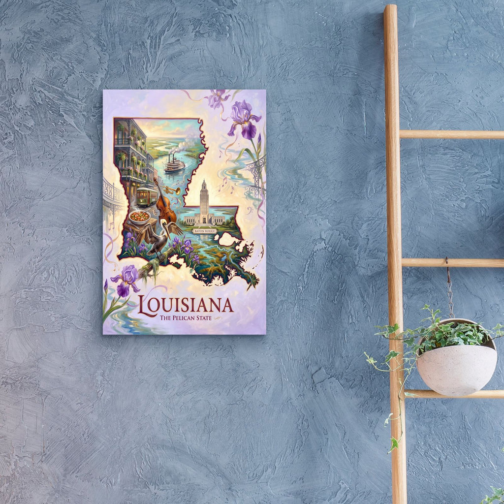 Louisiana The Pelican State II by Veve - 16x24 acrylic wall art in a room