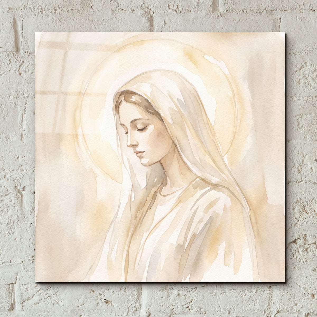 Mary Portrait by Veve - 12x12 acrylic wall art in a room