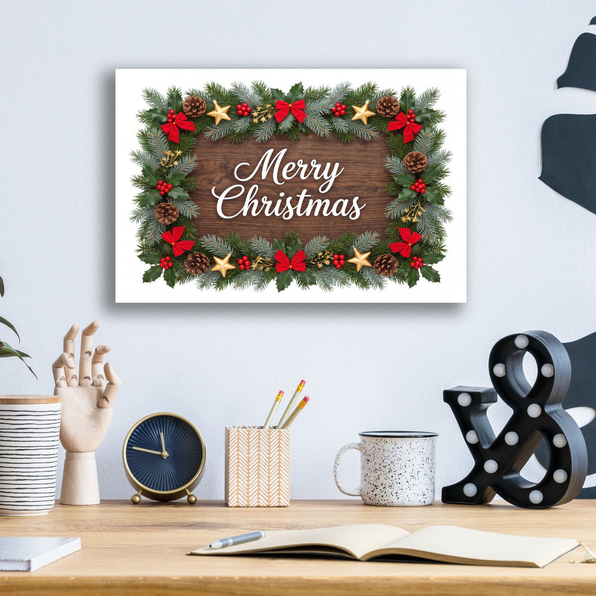 Merry Christmas III by Veve - 16x12 acrylic wall art in a room
