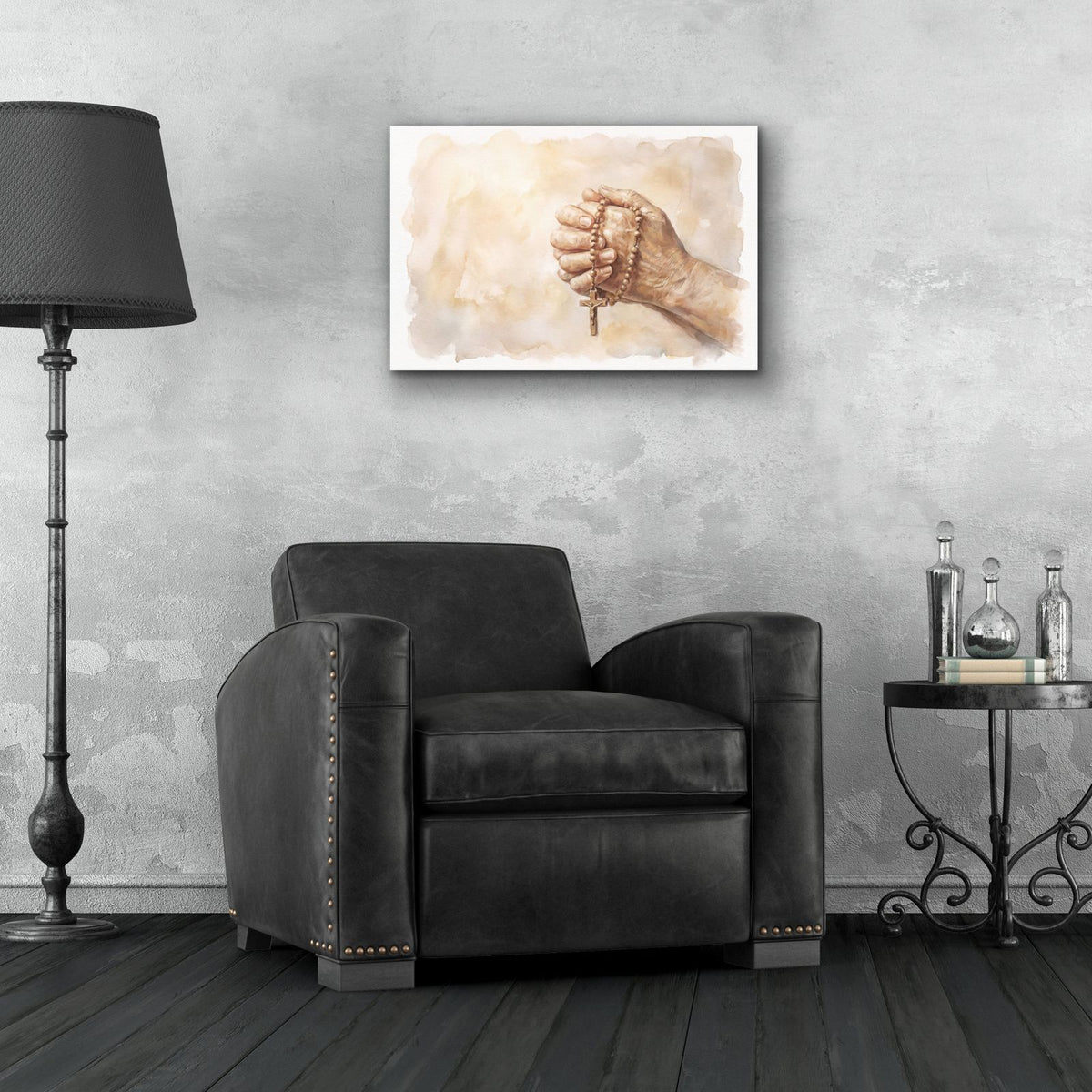 Prayer Hands by Veve - 24x16 acrylic wall art in a room