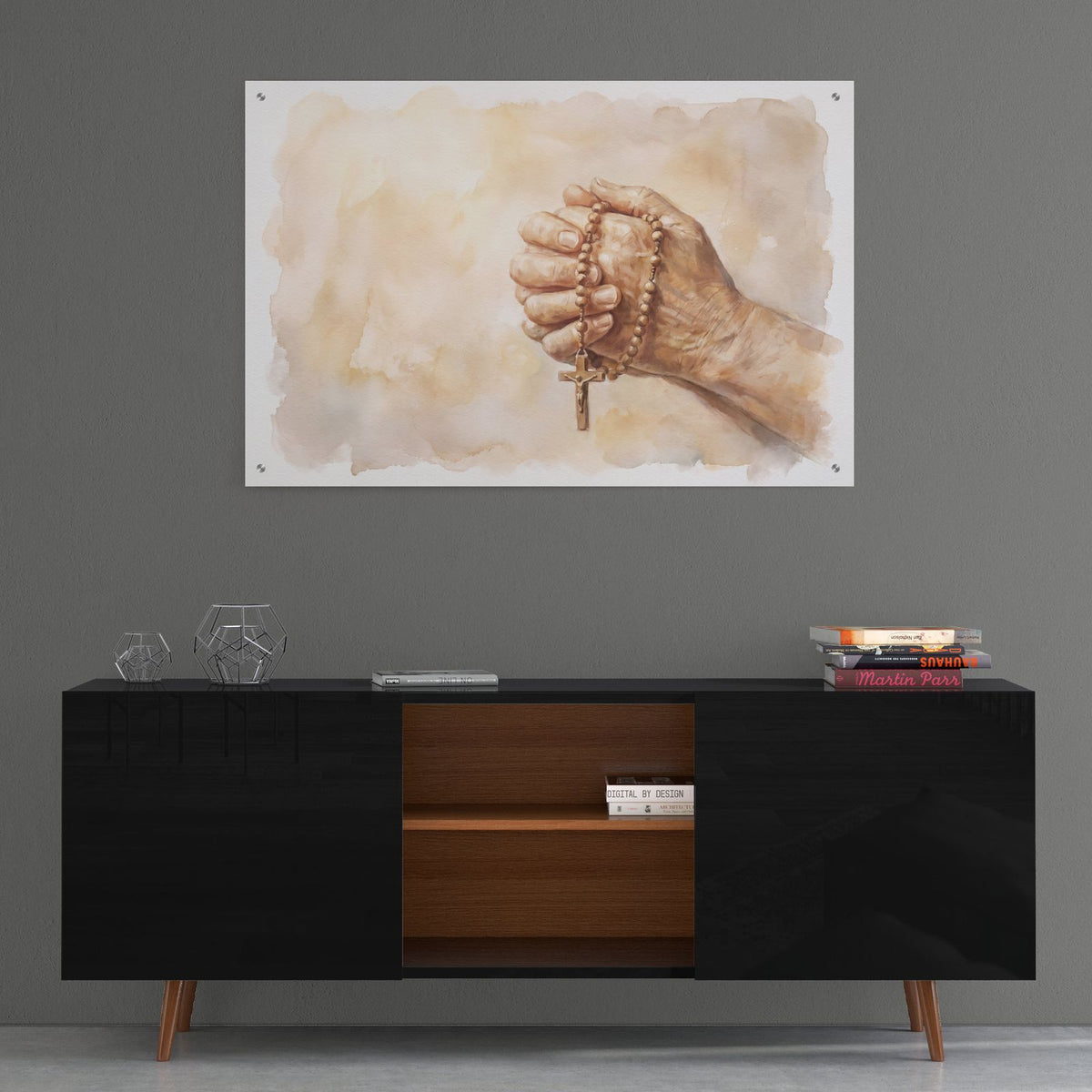 Prayer Hands by Veve - 36x24 acrylic wall art in a room