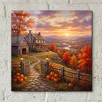 Rustic Homestead Above Valley by Veve - 12x12 acrylic wall art in a room