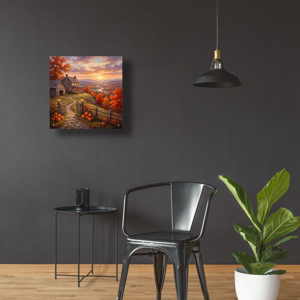 Rustic Homestead Above Valley by Veve - 24x24 acrylic wall art in a room