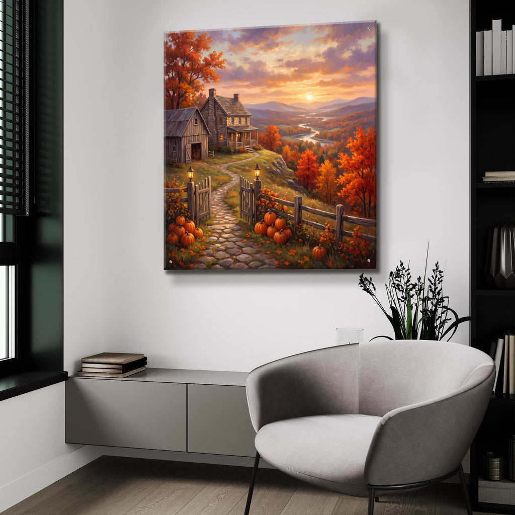 Rustic Homestead Above Valley by Veve - 36x36 acrylic wall art in a room