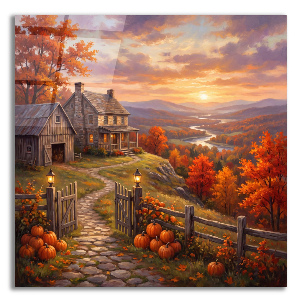 Rustic Homestead Above Valley by Veve acrylic glass wall art