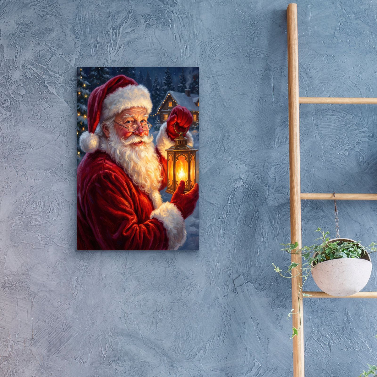 Santa's Lantern on Christmas Eve by Veve - 16x24 acrylic wall art in a room