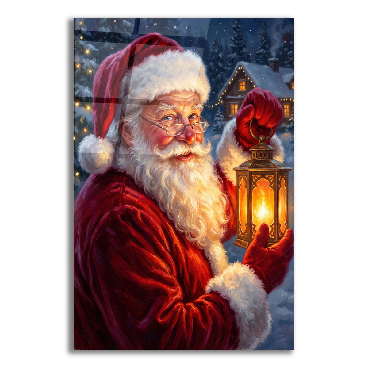 Santa's Lantern on Christmas Eve by Veve acrylic glass wall art