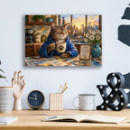 Stained Glass Style Cat Morning CHICAGO I by Veve - 16x12 acrylic wall art in a room