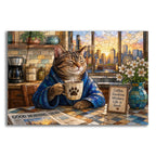 Stained Glass Style Cat Morning CHICAGO I by Veve acrylic glass wall art