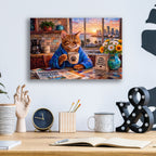 Stained Glass Style Cat Morning Miami by Veve - 16x12 acrylic wall art in a room