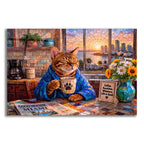 Stained Glass Style Cat Morning Miami by Veve acrylic glass wall art
