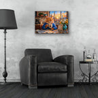 Stained Glass Style Cat Morning NY by Veve - 24x16 acrylic wall art in a room